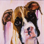 dog portrait, painting, commission