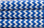 Textilkabel Blau Weiß