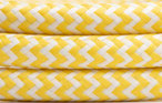 Textilkabel gelb-weiß