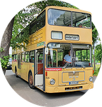 Historischer Bus auf Stadtrundfahrt in Potsdam