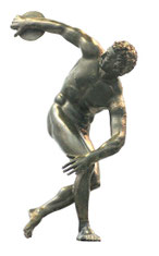Roman bronze copy of Myron's Discobolos, 2nd century AD. Glyptothek, Munich
