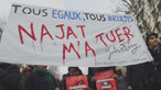 Slogan "Najat m'a tuer" sur une banderolle