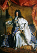 Louis XIV en costume de sacre par Hyacinthe Rigaud sur le site l' Histoire par l'image.