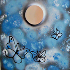 Schmetterlinge in blau 40x40