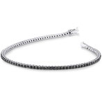 Bracciale Tennis In Oro Bianco Con Diamanti Neri