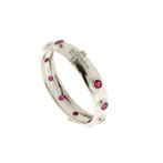 Anello rosario  in oro bianco con pietre rosse - prezzi scontati su istanti di gioia