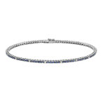 Bracciale Tennis In Oro Bianco Con Diamanti e Zaffiri  - prezzi scontati  