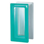Bild: Design Pegasus Turchese  R09 O sat 1 lato Clear Klar Weiß Türkis Turquoise Clearview Vollsicht Satiniert 1 Seite Glasbaustein Glasstein Glass Blocks Glasbausteine-Center Glasbausteine-Center.de Glassteine Glasbausteine satin one side finished 19x9,4