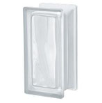 Glass Block SEVES Design Pegasus Neutro R09 O sat 1 lato Clear Klar Weiß Wave Wolke Satiniert 1 Seite Glasbaustein Glasstein Glass Blocks Glasbausteine-Center Glasbausteine-Center.de Glassteine Glasbausteine satin one side finished 19x9,4x8