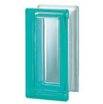 Bild: Design Pegasus Turchese R09 T Clear Klar Weiß Clearview Vollsicht Türkis Turquoise Transparent Glasbaustein Glasstein Glass Blocks Glasbausteine-Center Glasbausteine-Center.de Glassteine Glasbausteine 19x9,4x8