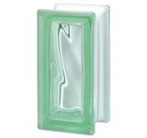 Bild: Design Pegasus Verde R09 O sat 1 lato Clear Klar Weiß Wave Wolke Grün green Satiniert 1 Seite Glasbaustein Glasstein Glass Blocks Glasbausteine-Center Glasbausteine-Center.de Glassteine Glasbausteine satin one side finished 19x9,4x8