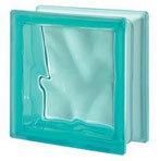 Bild: Design Pegasus Turchese Q19 O Wave Wolke Türkis Turquoise Transparent Glasbaustein Glasstein Glass Blocks Glasbausteine-Center Glasbausteine-Center.de Glassteine Glasbausteine