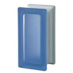 Bild: Design Pegasus Blu R09 T sat Clear Klar Weiß Clearview Vollsicht Blau Blue Satiniert 2 Seiten Glasbaustein Glasstein Glass Blocks Glasbausteine-Center Glasbausteine-Center.de Glassteine Glasbausteine satin two sides finished 19x9,4x8