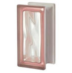 Bild: Design Pegasus Rosa R09 O sat 1 lato Clear Klar Weiß Wave Wolke Pink Satiniert 1 Seite Glasbaustein Glasstein Glass Blocks Glasbausteine-Center Glasbausteine-Center.de Glassteine Glasbausteine satin one side finished 19x9,4x8