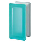 Bild: Design Pegasus Turchese R09 O sat Clear Klar Weiß Türkis Turquoise Clearview Vollsicht Satiniert 2 Seiten Glasbaustein Glasstein Glass Blocks Glasbausteine-Center Glasbausteine-Center.de Glassteine Glasbausteine satin two sides finished 19x9,4x8
