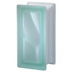Bild: Design Pegasus Verde R09 O sat Clear Klar Weiß Wave Wolke Grün green Satiniert 2 Seiten Glasbaustein Glasstein Glass Blocks Glasbausteine-Center Glasbausteine-Center.de Glassteine Glasbausteine satin two sides finished 19x9,4x8