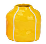 vase fleur jaune rayure blanche diametre 12cm idee cadeau decoration fete mamie grand mere maman anniversaire noel paques table ete soleil orange duo