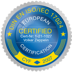 CYF-Siegel zur Zertifizierung nach DIN EN ISO/IEC 17024 von Volker Zeppelin