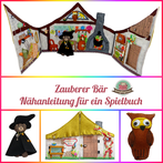 Spielbuch Nähanfänger kleine Hexe Zauberer Bär Activity book Quiet book Nähanleitung