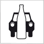 Icon Zeigt ein Auto mit Flasche Bier im Vordergrund