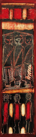 Trinité, 60x15 cm, Mixed media on paper.
