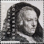 Rembrandt painting Netherland stamp