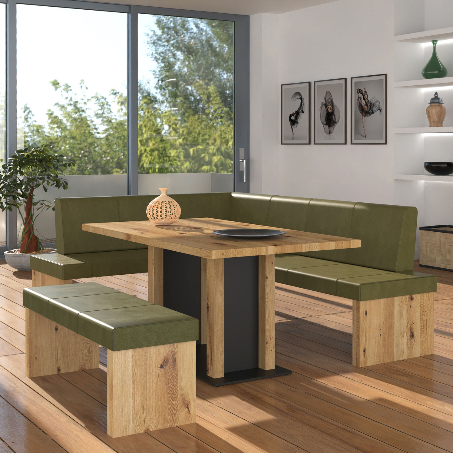 Eckbank Leder Holz