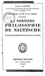 Andler Nietzsche tome 6