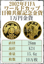 FIFAワールドカップ日韓共催記念1万円金貨買取は、大阪の穴場、本町松渓堂へ