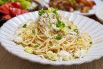 しらすとモッツァレラのパスタ　白だし　レモン