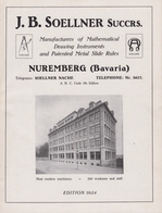 J.B. Soellner Nachfolger. The photo shows the factory in 1924 at Veilhofstrasse 8, Nuremberg. [16]