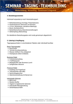 Bestuhlung, Tagungspakete
