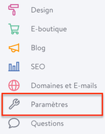 A quoi sert le menu Paramètres de mon site Jimdo?