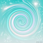 Spirale in Türkis und Weiß