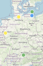 Karte zu den Beobachtungen des Steppenadlers in Deutschland