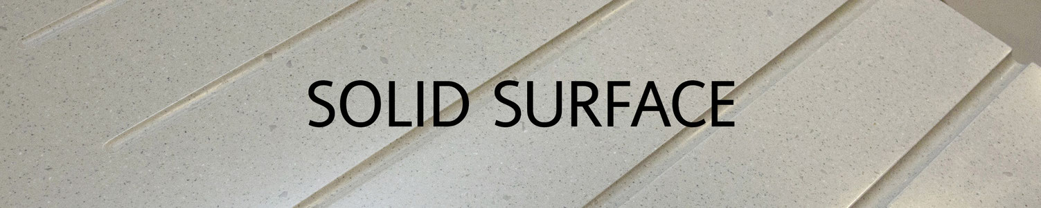 Solid surface countertops with integrated sinks are the best choice for bathrooms and saunas as they are water and mold resistant