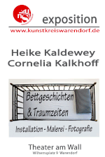 Ausstellung "Bettgeschichten und Trumzeiten" Cornelia Kalkhoff und Heike Kaldewey im Theater am Wall, Warendorf