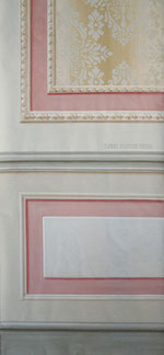 Campionatura espositiva su tela di parete decorata, ARCHFLORENCE Studio, Firenze