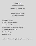 Tournèe pianistica tedesca: Programma di sala M.C.I. Retro.