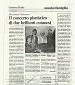 Tournèe pianistica tedesca: "Corriere d'Italia" del 01/11/1986