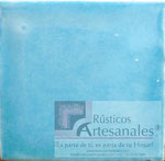 <img src="azulejo-liso-talavera.jpg" alt="Azulejo artesanal liso tipo Talavera Mexicano color Azul Celeste Deslavado">