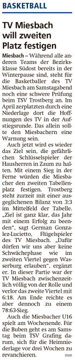 Artikel im Miesbacher Merkur am 16. Dezember 2023 - Zum Vergrößern klicken
