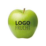 Logo Apfel, Logo Apfel Grün, Apfel bedruckt, Apfel mit Druck, Apfel bedrucken lassen, Apfel mit Firmenlogo