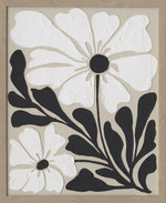 peinture toile tableau acrilyque fleur noir et blanc lin moderne stylisée idee cadeau decoration deco anniversaire mariage paque noel promo soldes chic lux   