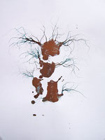 LAST n°86 brou de noix et pigments sur papier 50 x 65  2009