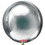 GLOBO FOIL ESFERA 45 CM PLATA 9,50€ CON HELIO