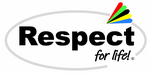 respect-for-life Logo oval mit dem Regenbogen