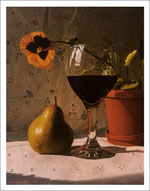 Wine Glass, Pear & Pansy