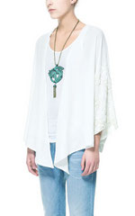 Zara Embroidered Kimono Jacket
