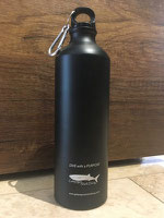 Black water bottle with Galapagos Shark Diving logo 